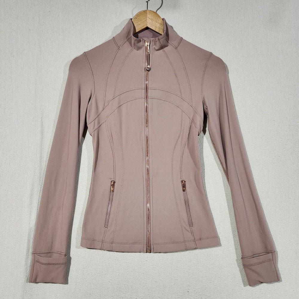 Lululemon Define Jacket Mauve Rose Gold Hardware Size 4 Slim Fit Limited Edition